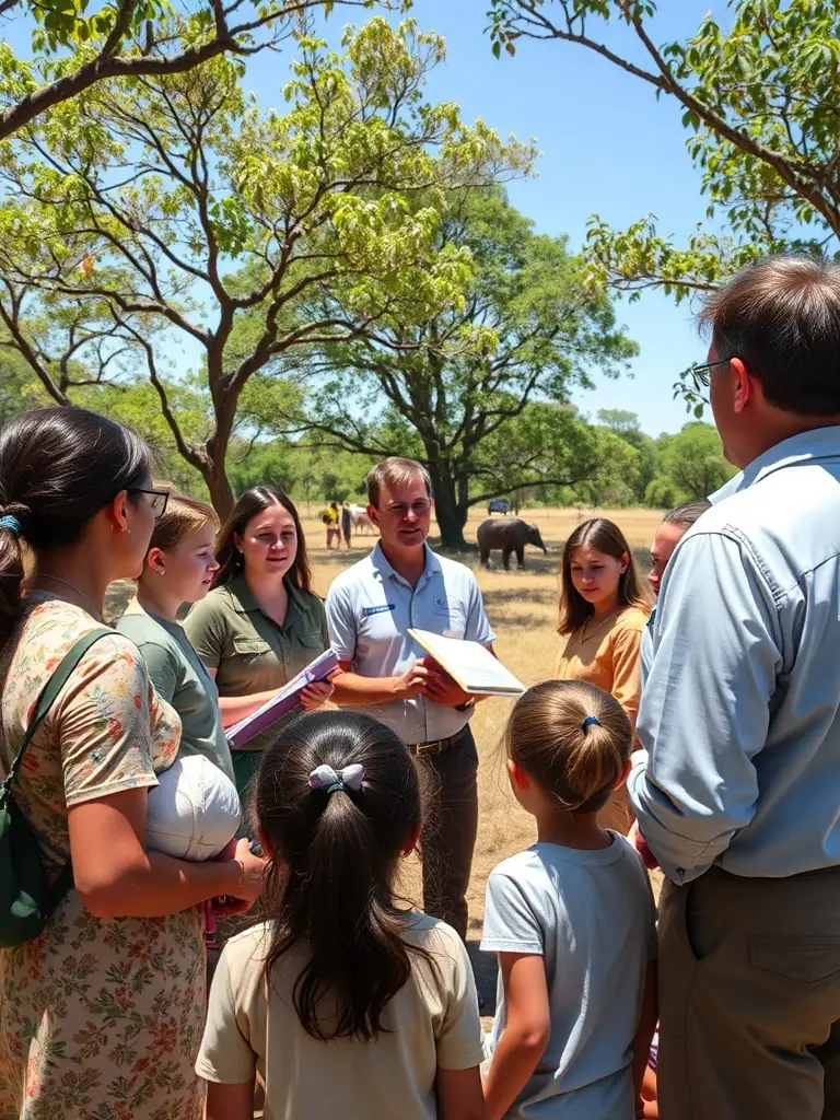 A photo of ASSOCIATION COMMUNALE DE CHASSE AGREE DE JUNHAC members leading an educational workshop for local youth, teaching them about responsible hunting practices and wildlife conservation.