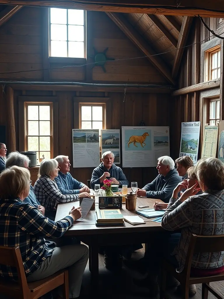 An image depicting a workshop organized by ASSOCIATION COMMUNALE DE CHASSE AGREE DE JUNHAC, educating members on ethical hunting practices and wildlife conservation.